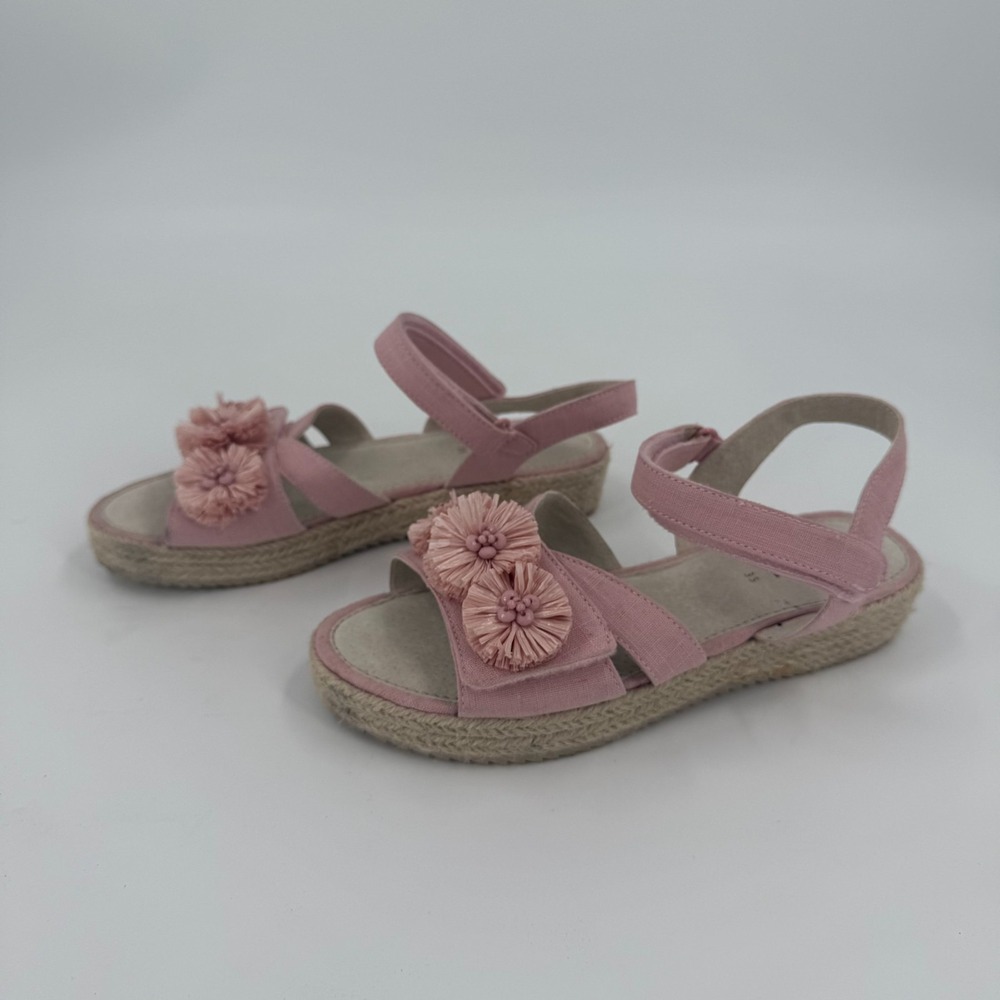 Mayoral Platform Espadrille Sandals Girls US Size 3 Pink Floral Hook & Loop